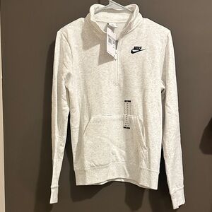 NWT XS Nike women’s  Light Gray half Zip-Up Sweater